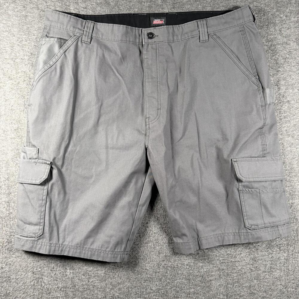 Dickies Cargo Shorts Mens 40 Gray Canvas Relaxed Fit Utility Pockets 10" Inseam